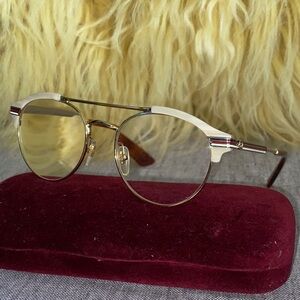 Gucci Pilot Tortoise Unisex Round Eyeglasses